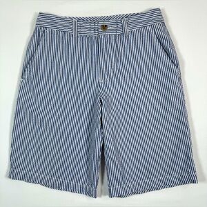 POLO RALPH LAUREN Boys' Seersucker Flat Front Chino Bermuda Shorts Preppy 12